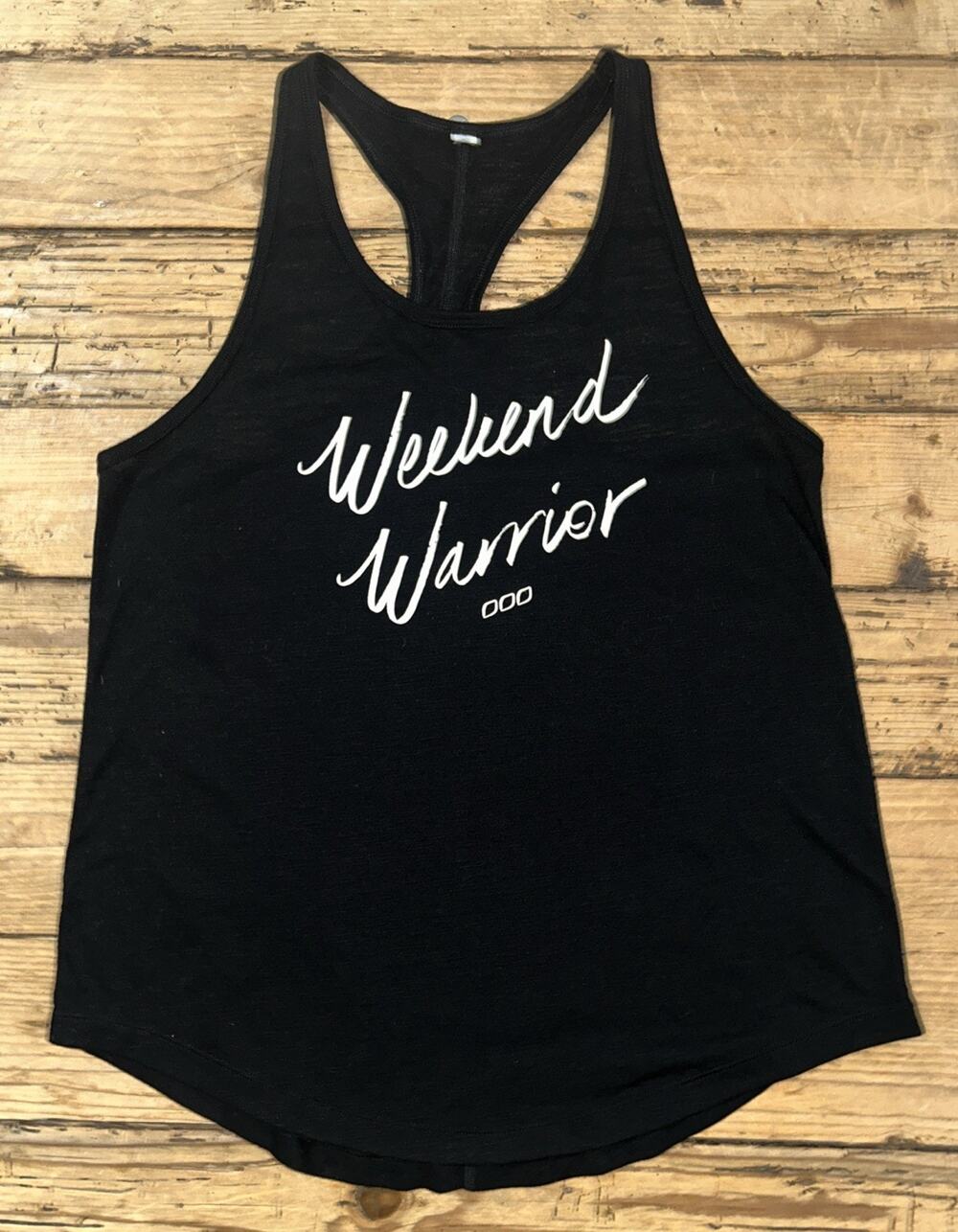 Lorna Jane Women’s Size S Slouchy Gym Tank “Weekend Warrior” Print GC